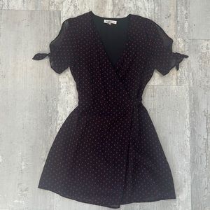 BCBG Red and Black Wrap Dress